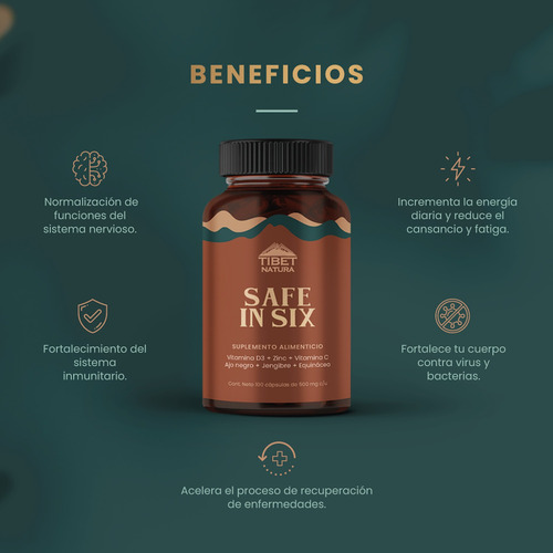 Vitamina D3 Zinc Vitamina C Ajo Negro 111 Cápsulas Tibet