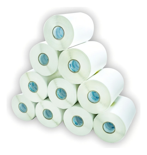 10 Rolos Etiquetas Couche Adesiva 100x50 Mm 10x5 Cor Branco Opcao Etiquetas