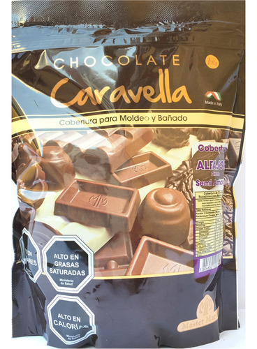 Chocolate Sucedáneo Semi Amargo Caravella Para Bañar 1 Kg.