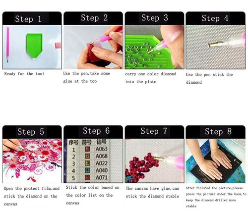 Imagen 7 de 8 de Diamante Redondo 5d Diy Diamante Pintura Para Decoración De