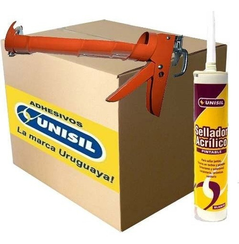 Sellador Acrilico Pintable 420 Grs.25 Unidades Unisil G P