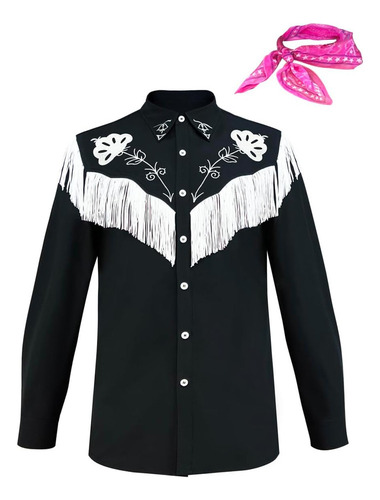Disfraz De Vaquero Con Bufanda Camisa Con Flecos For Hombre