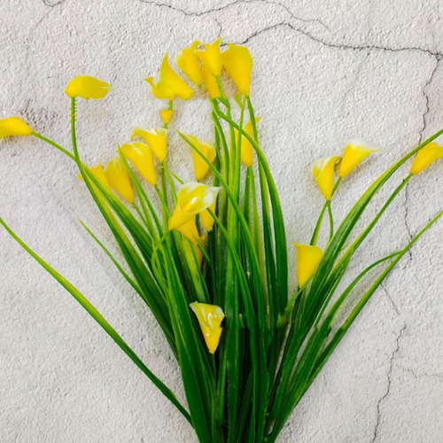 Paquetes de flores artificiales para exteriores M 2 flores falsas de color amarillo