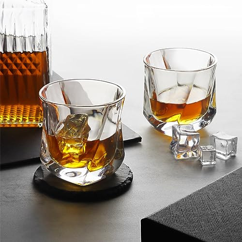 Juego De 4 Vasos De Whisky, Vasos De Whisky Cuadrados Yufda