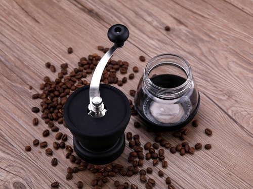 Molinillo De Café Manual Negro Con Contenedor De Polvo Negro