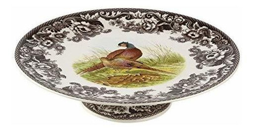 Plato Para Tarta Con Patas Spode Woodland 10.5  Faisán