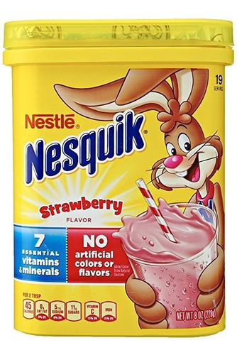 Nestle Nesquik Sabor A Fresa En Polvo, 8 Oz