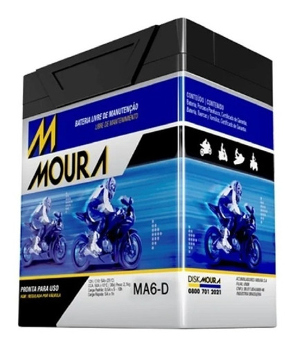 Bateria Moto Moura Honda Xr 250 Tornado Ytx7-bs 12v 7htz 6ah