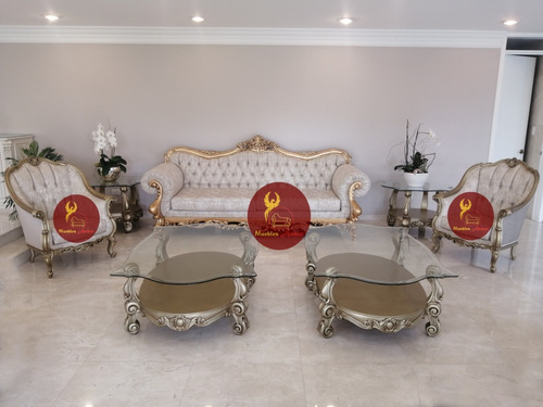 Set Sala Y Mesas Clasica Modelo Royal Elegante Fino Lujo