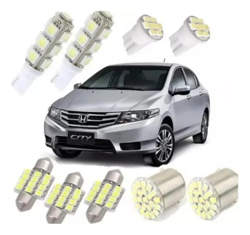 Kit Lâmpadas Led Honda Fit City Civic Blue Lion