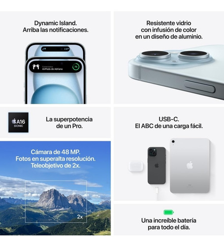 Apple Iphone 15 (128 Gb) - Rosa Esim At&t Rosa Claro (Reacondicionado)