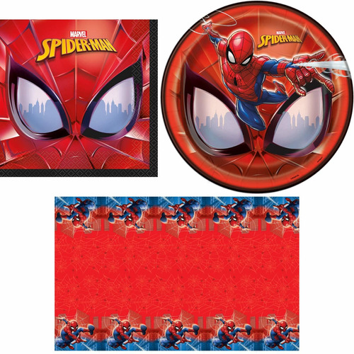 Spider-man  Servilleta Plato Mantel Fiesta Feliz Cumpleaño