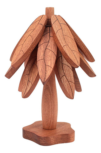Posavasos De Madera, Tapete Aislante, Centro De Mesa Con