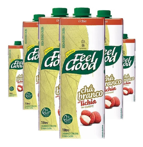 6x Chá  Branco Com Lichia Feel Good 1l