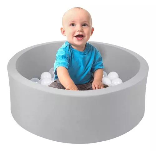 Piscina de bolas de espuma para niños pequeños con 200 bolas, grande para  bebés con esponja viscoelástica suave, corralito para bebés para interiores