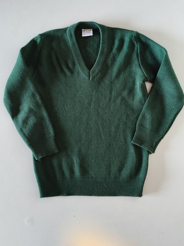 Sweater /pullover Colegial Unisex Verde T 8 Escote V. Usado (Usado)