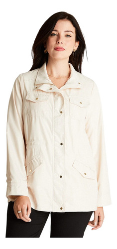 Chaqueta Arena Manga Larga Cuello Solapa