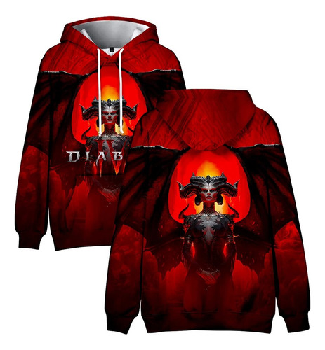 Sudadera Con Capucha Diablo Iv New Game De Manga Larga Para