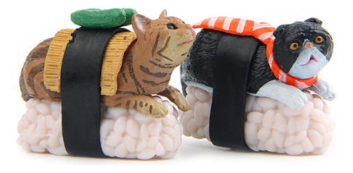 5 Uds. Estatuilla De Gato De Sushi Bonita Mascota En