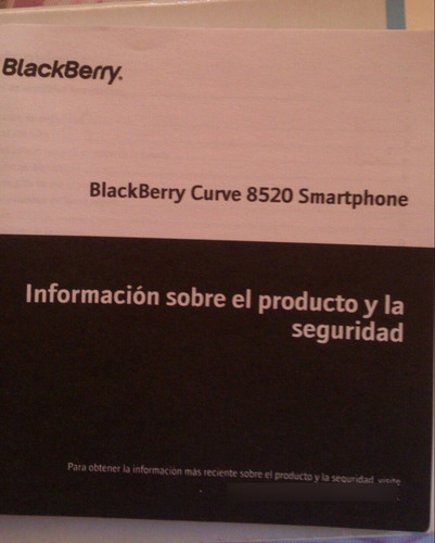 Manual D Uso Y Cd Instalación Blackberry Curve Us$5,00 (Usado)
