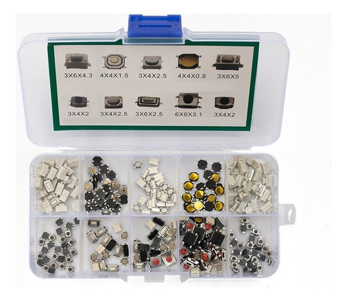 500 Botones Push Button 10 Modelos Smd Mini Interruptor Caja