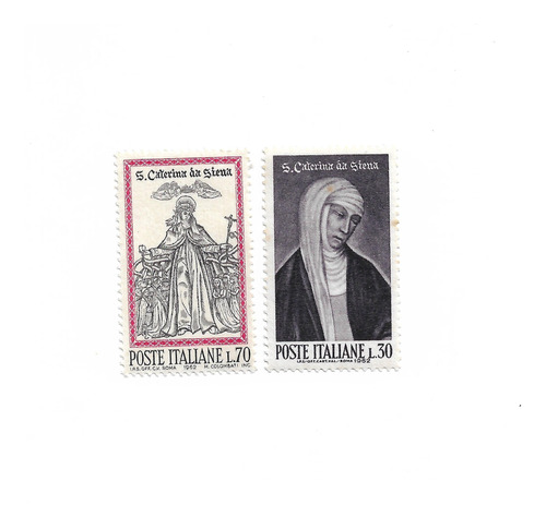 Italia 1962 Serie 2 Val Mint 866/7 Santa Katerina De Siena 