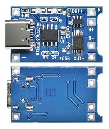 Carregador Bateria Lithium 1a Com Proteção - Usb C -tp4056
