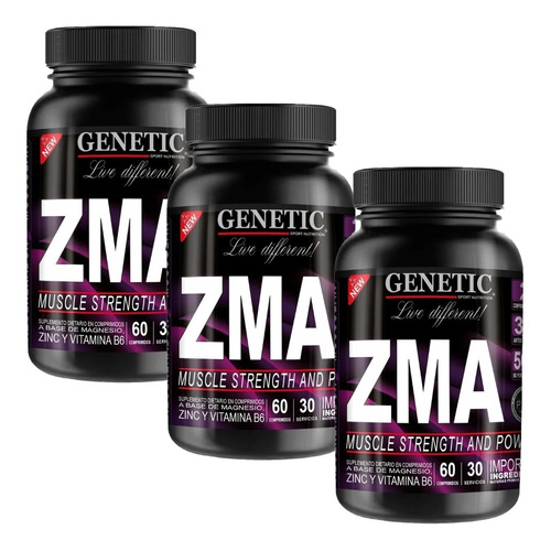 3 Zma Genetic Zinc Magnesio Vitamina B6 Plan Para 3 Meses