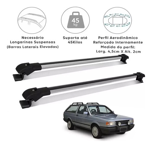 Rack De Teto Travessa Parati Quadrada 1995 Slim