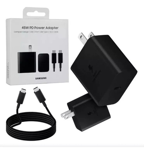 Cargador Super Rapido 45w Para Samsung A16 S23 S24 S25 Ultra Negro