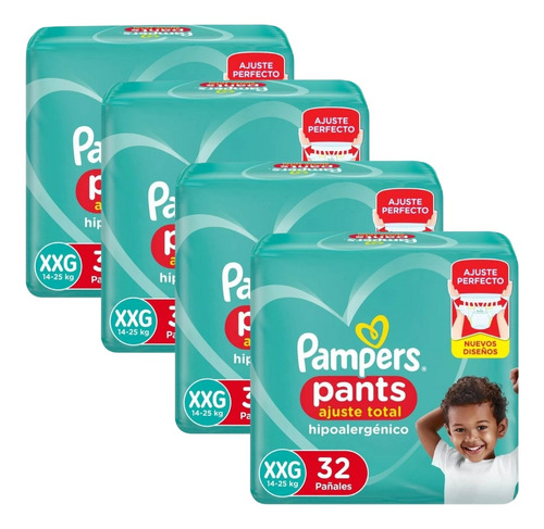 4un Pampers Confort Sec Pants Ajuste Total Talle Xxg X32 Pañales