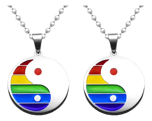 Colgante De Tai Chi Ying Yang Con Etiqueta Rainbow Pride, 2