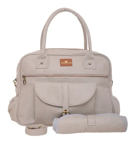 Cartera Maternal Eco Cuero Incluye Cambiador Y Correa Morral
