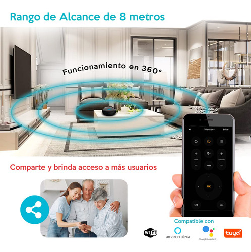 Controlador Infrarrojo Wifi L10 Compatible Con Alexa Y Googl