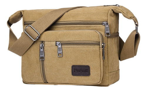 Bolso Bandolera De Lona Multicompartimentos Para Hombre