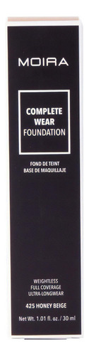 Base de maquillaje líquida Moira Complete Wear Foundation tono honey beige - 30mL