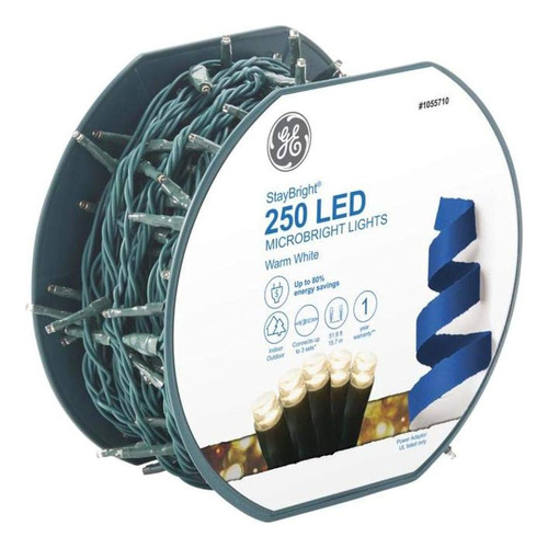 Ge Staybright® Led Microbright Lights, 250ct, Blanco Cálido 