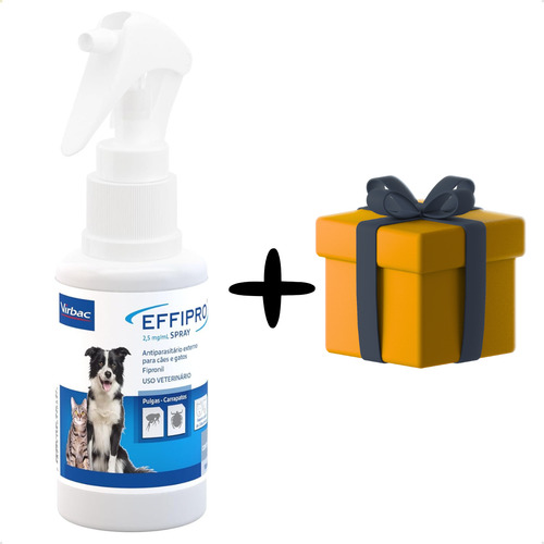 Antipulgas Carrapato Cães Gatos Effipro Spray 100ml + Brinde