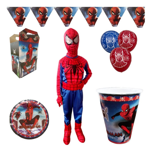 Hombre Araña Spiderman Artículos Fiesta Disfraz Paq 2