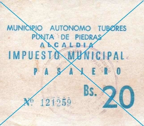 Antiguo Impuesto Municipal Terminal Punta De Piedras