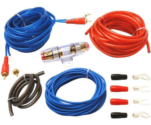 Imagen 1 de 5 de Kit De Cables 800w Pmpo Para Potencias 10 Gauges Reales Rca