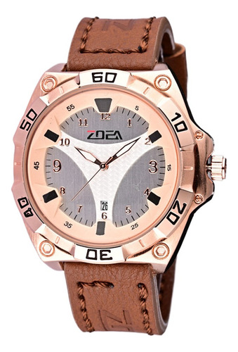 Reloj De Pulsera De Cuero Zoea Original Impermeable Ez8054