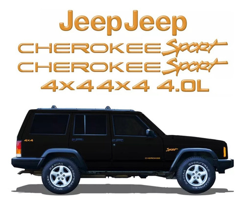 Kit Adesivo Resinado Para Jeep Cherokee 4.0 4x4 Sport 13755 Cor Dourado