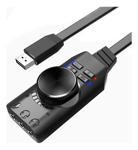 Tarjeta De Sonido Usb 7.1 Gamer Plextone Pc Mak Linux 24 Bit