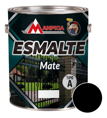 Esmalte ( Mate ) Premiun Tipo A Negro 1/4gl Manpica