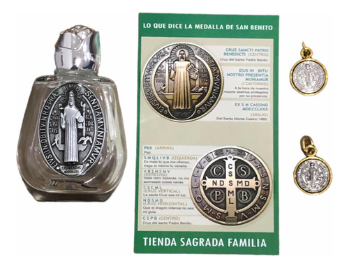 Medallas De San Benito + Botellita Para Agua Bendita O Aceit