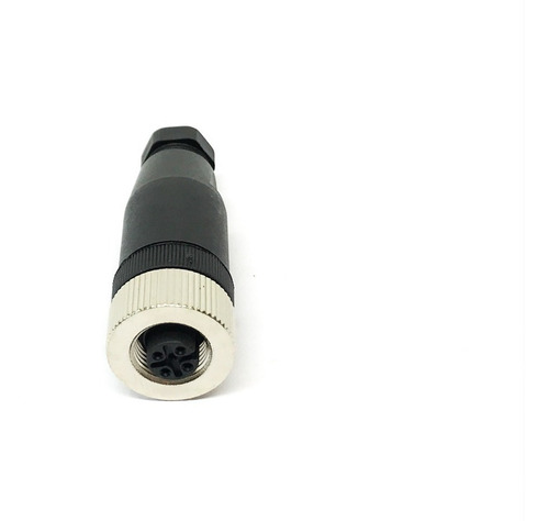 100x Conector M12 4 Pinos Femea Reto Para Montar Sensor