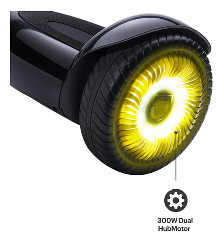 Hoverboard Todoterreno Ligero Negro Con Luces Led