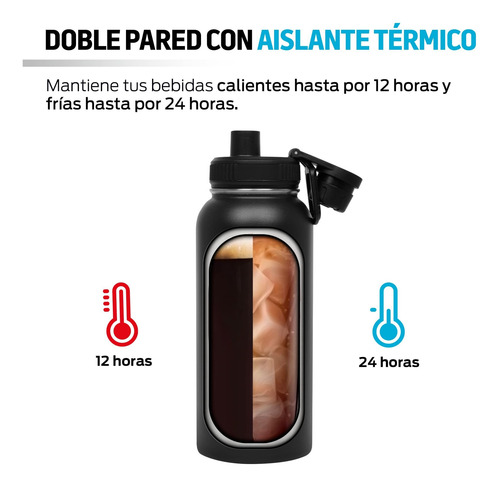 Botella Termo Acero Inoxidable, Tapa Asa Selladas Y A Prueba