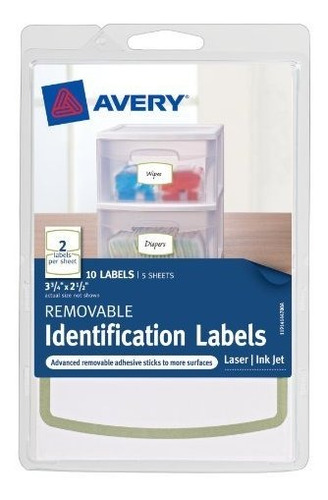 Etiqueta - Removable Multi-use Labels, Green Border, 3.75 X 